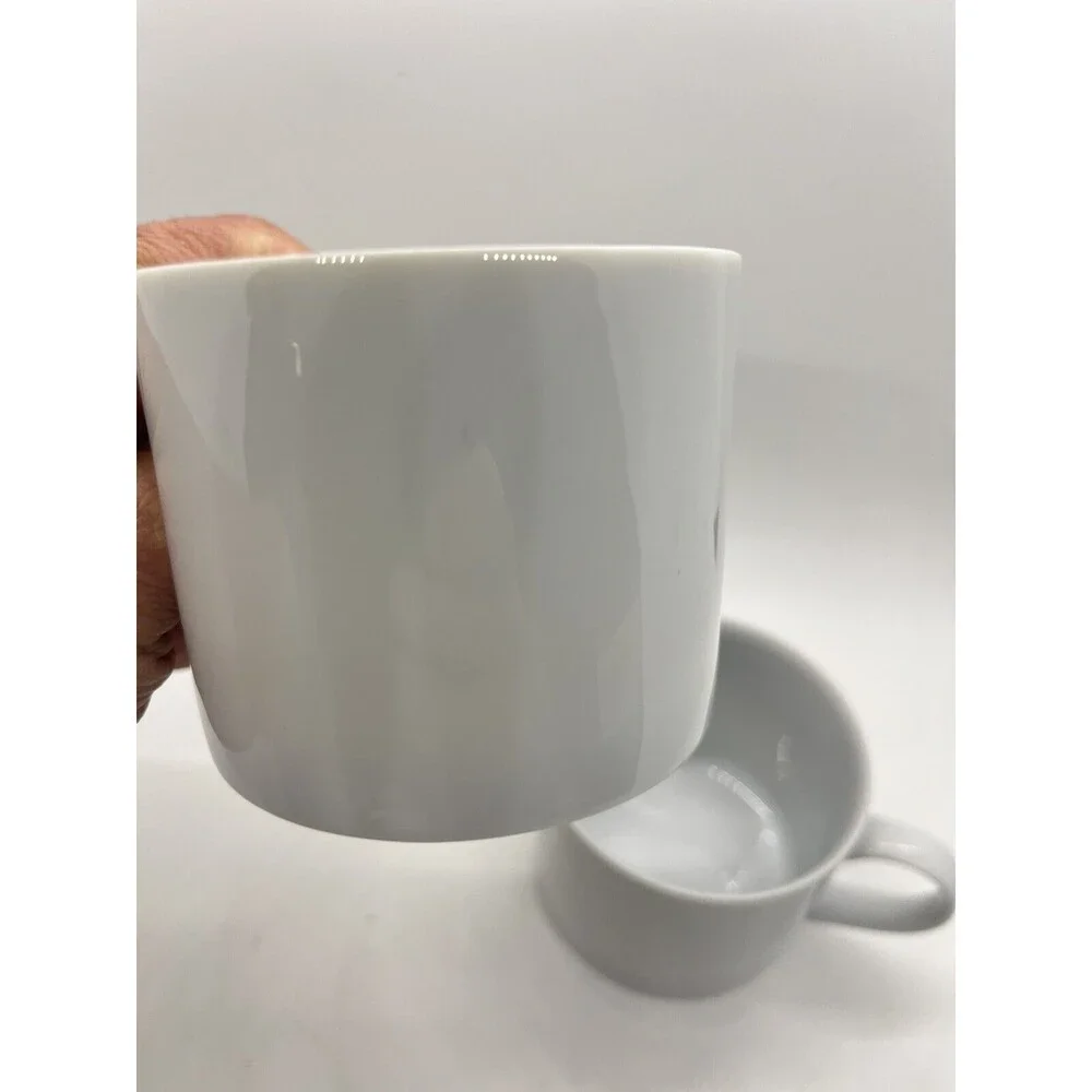 Crate & Barrel White Coffee Mugs, Made In Poland Set Of 2